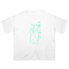 ハピハピたぬきのごはーんちびかず(グリーン) Oversized T-Shirt