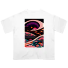 マッケンデジタルワールドのレトロでエモい"lofiアート"【浮世絵サイバーパンクシティ】 Oversized T-Shirt