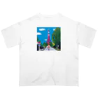 Ruru's worldの01ドット絵　ruruちゃん/三輪車でお散歩　東京タワー編 オーバーサイズTシャツ