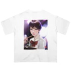 Mahiroshka まひろ朱夏 絵と音楽のドラム少女 オーバーサイズTシャツ