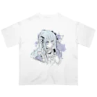 blossomの淡色青紫系女の子 オーバーサイズTシャツ