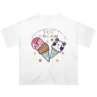 イラスト MONYAAT のズレぱんだちゃんのアイスクリームB Oversized T-Shirt