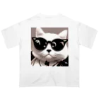 Connect Art SUZURI STOREのConnect Art 001 Cat オーバーサイズTシャツ