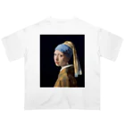 世界美術商店の真珠の耳飾りの少女 / Girl with a Pearl Earring Oversized T-Shirt