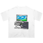 9livesworkのレンタル猫の手（風景） オーバーサイズTシャツ