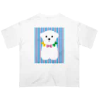 WON CHANCE ワンチャンスのマルチーズ　ストライプ（吉泉ゆう子） オーバーサイズTシャツ