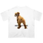 ML HOUSEの犬のおしり前面印刷(黒文字) オーバーサイズTシャツ