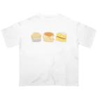 ゆきの絵です。の英国菓子② カップケーキ　スコーン　ビクトリアサンドウィッチ オーバーサイズTシャツ