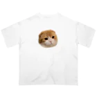 Pemomiの丸顔のねこ オーバーサイズTシャツ