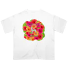 onehappinessのピンシャー　hibiscus　花言葉　onehappiness オーバーサイズTシャツ