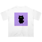 ネムうまるの黒猫 しじみさん【紫】 Oversized T-Shirt