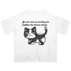 minminのハチワレうおざねこ オーバーサイズTシャツ