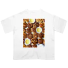 世界お菓子ばなしの月餅がいっぱい オーバーサイズTシャツ