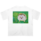 せど はるなのSUZURI shopの緑の花 Oversized T-Shirt