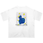 ぽぽっとツイてるのCat blue  オーバーサイズTシャツ