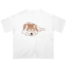 WANPU  by YUn.のチョコカラー　眠るハスキー　 Oversized T-Shirt