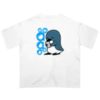 こへだの青い鳥を惜しむペンギン オーバーサイズTシャツ