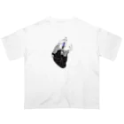 poppop__qのhurt shoke オーバーサイズTシャツ