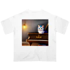 kitten pianistの子猫ピアニスト-2 オーバーサイズTシャツ