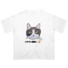 れいにゃん堂&れいにゃあ～と😺のチョークアートの白黒ハチワレ猫推し😸 オーバーサイズTシャツ