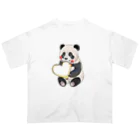 愛を届けるパンダの愛を送るパンダ オーバーサイズTシャツ
