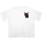 gatto solitario(物寂しげな猫)の黒猫 オーバーサイズTシャツ