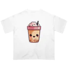 Vasetti_pressのタピオカミルクティー Oversized T-Shirt