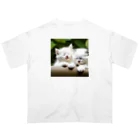 marusheの子猫の寝顔　白 オーバーサイズTシャツ