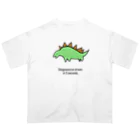 サメと、きょうりゅう。の５秒で描いたステゴサウルス。 オーバーサイズTシャツ