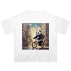 ルノルノの自転車でお買い物パンダくん Oversized T-Shirt