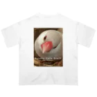 buncho_osaka dot-kitchenの文鳥カフェスタッフTシャツ/ちまき Oversized T-Shirt