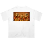 Mottan‘s Art Goods Shopの見ざる・聞かざる・言わざる　See no evil, hear no evil, speak no evil オーバーサイズTシャツ