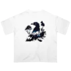 USK666の墨絵シリーズ「鴉」 Oversized T-Shirt