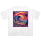 Sea Side TropicalのTropical Beach Surfer Art Oversized T-Shirt