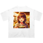 AI Creative Hub（AIクリエイティブハブ）のラーメンと少女 オーバーサイズTシャツ