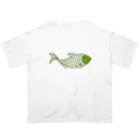 mumusの魚　green オーバーサイズTシャツ