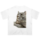 グレージュ猫ロッタン🐈‍⬛の緊張ロッタン オーバーサイズTシャツ