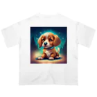 春乃遊羽アイディアイラストショップの可愛い犬のイラスト オーバーサイズTシャツ