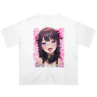 Cyber XXXの美少女倶楽部　お寿司が止まって見える オーバーサイズTシャツ