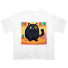 あにぽよのぽて黒猫 オーバーサイズTシャツ