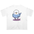 ぽっぽこ本舗のインコ走る Oversized T-Shirt