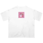 unicorn_dreamsの夢の国のピンクのユニちゃん オーバーサイズTシャツ