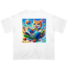 ニャーちゃんショップのスケボーキャット オーバーサイズTシャツ