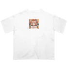 G7のショップの 花咲く彼方の美少女のアートコレクションBeauty Amidst Blossoms - Girl's Art Collection Oversized T-Shirt