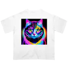 629_CAT_ARTのカラフルサイバーキャット vol2 Oversized T-Shirt