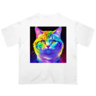 629_CAT_ARTのカラフルサイバーキャット vol3 Oversized T-Shirt