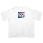 Yumexのスキーをするペンギンのペーくん オーバーサイズTシャツ