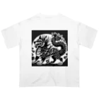 いきもの戯画の獅子ドラゴン オーバーサイズTシャツ