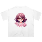 bennkeinomiseのフラワーガール オーバーサイズTシャツ