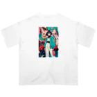 80s pop anime artの80年代の懐かしいアニメスタイル Oversized T-Shirt